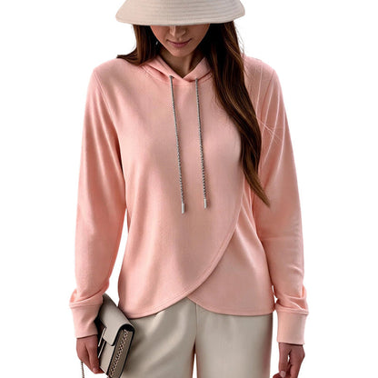 Women's Casual Irregular Hem Hooded Sweatshirt