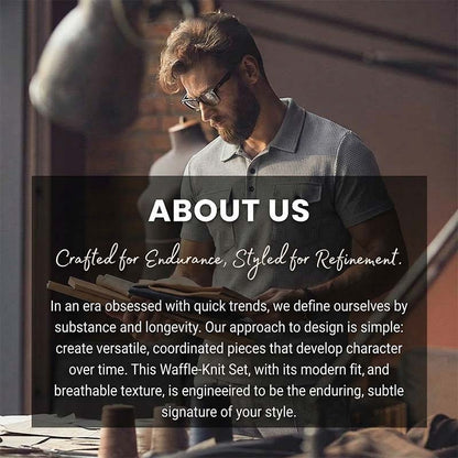 Men's Waffle-Knit Short Sleeve Top & Pants Set