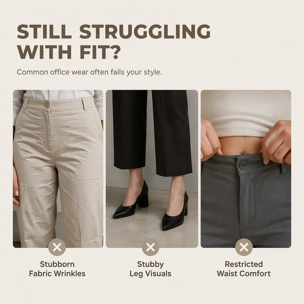 Women's High Waisted Suit Pants with Elastic Back