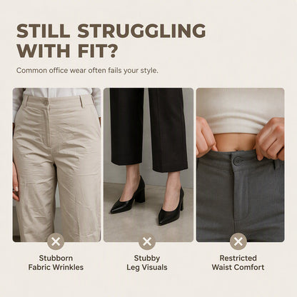 Women's High Waisted Suit Pants with Elastic Back