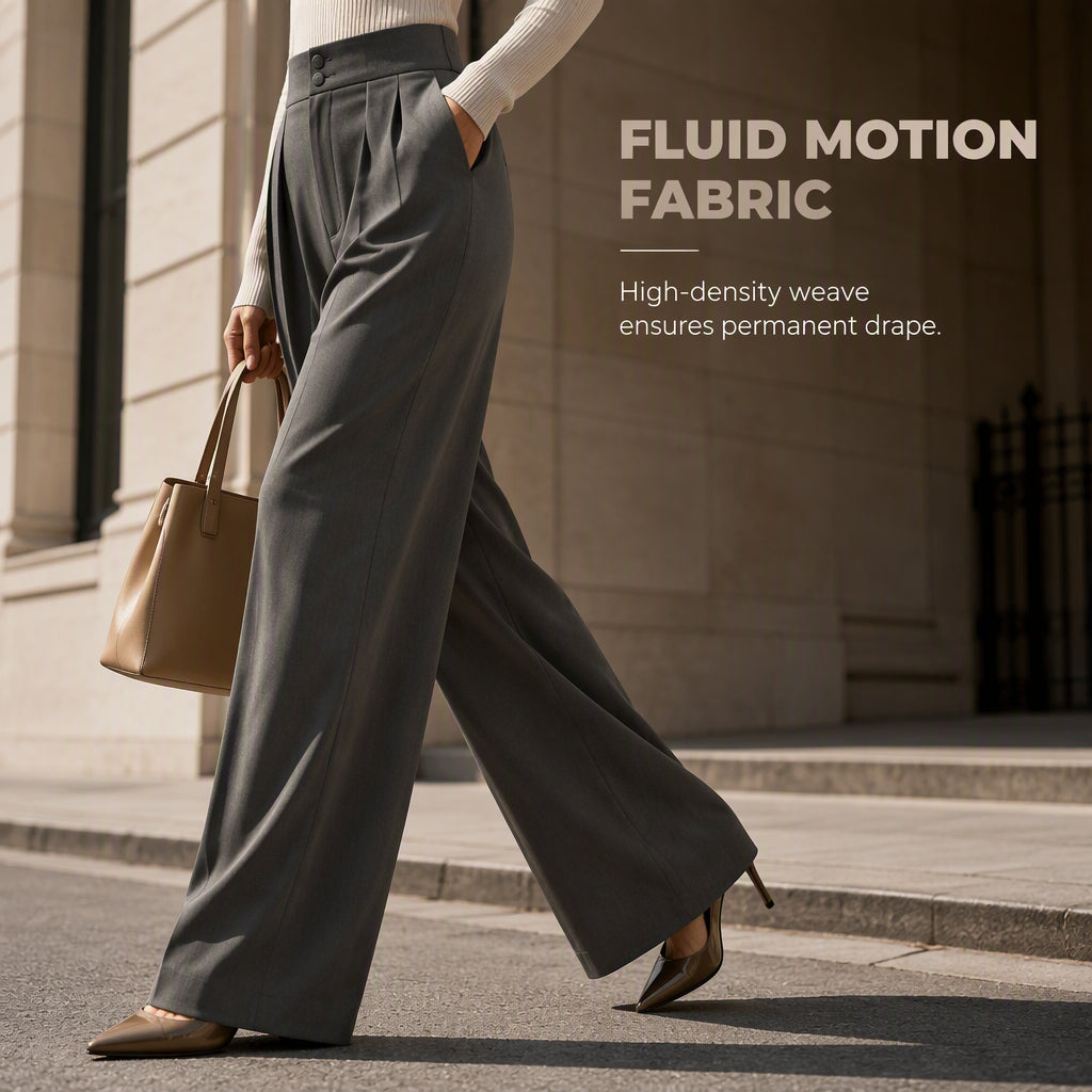 Women's High Waisted Suit Pants with Elastic Back