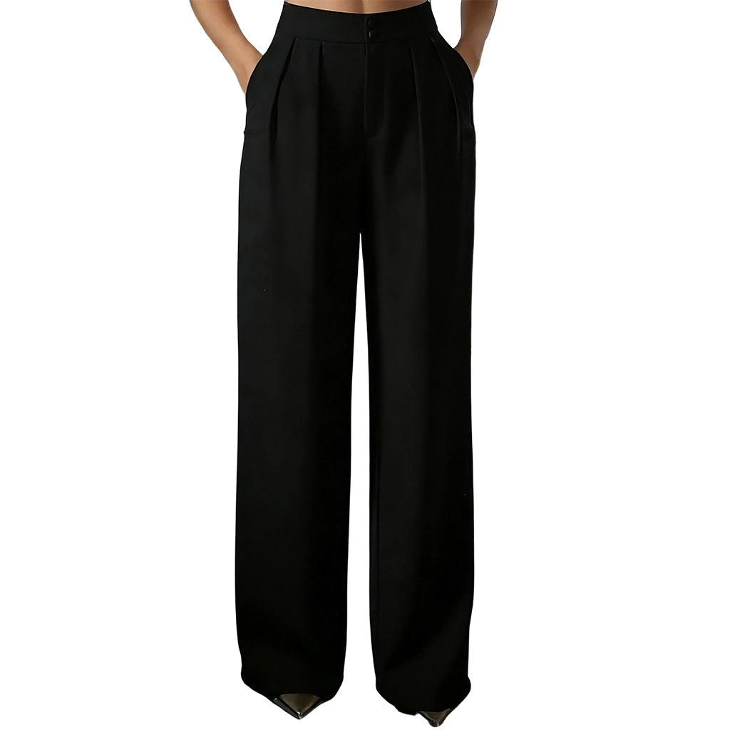 Women's High Waisted Suit Pants with Elastic Back