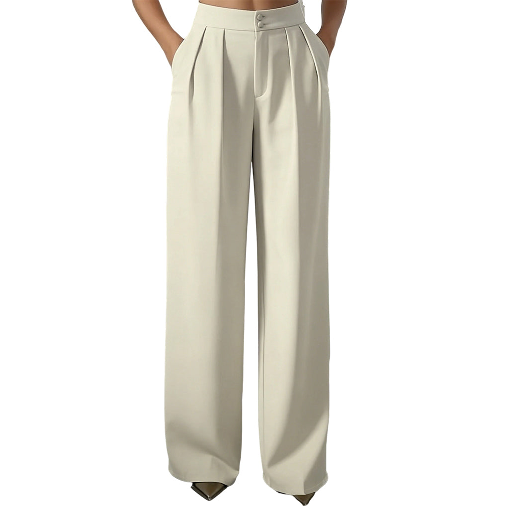 Women's High Waisted Suit Pants with Elastic Back