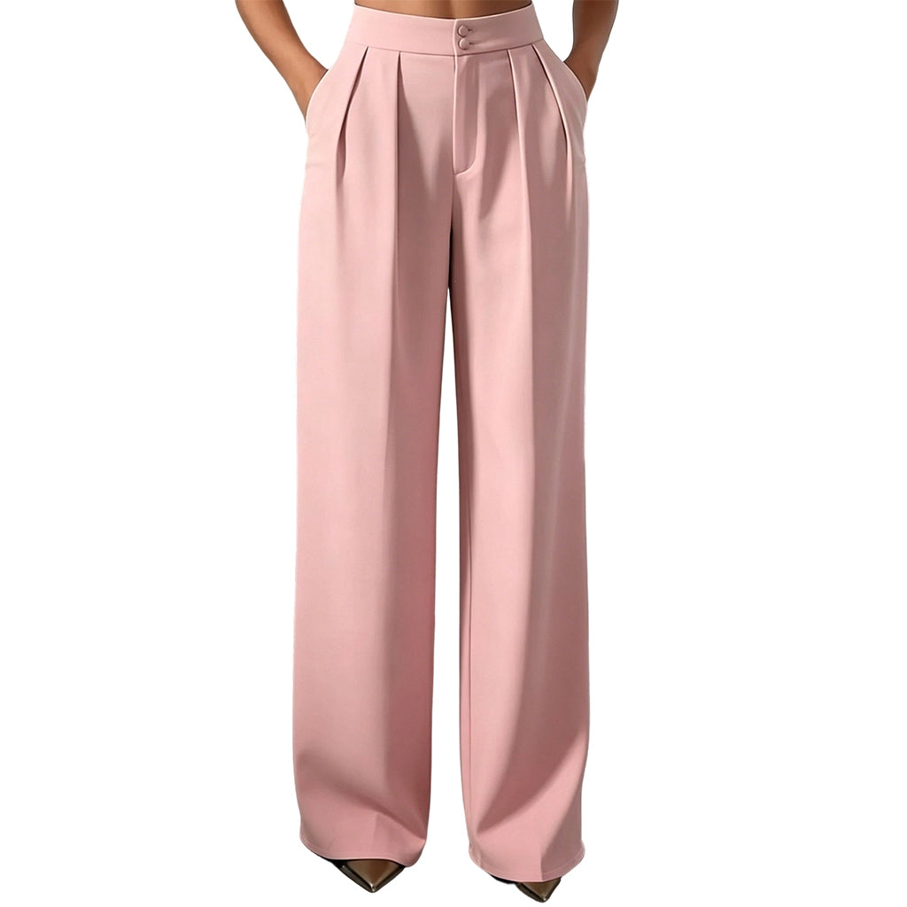 Women's High Waisted Suit Pants with Elastic Back