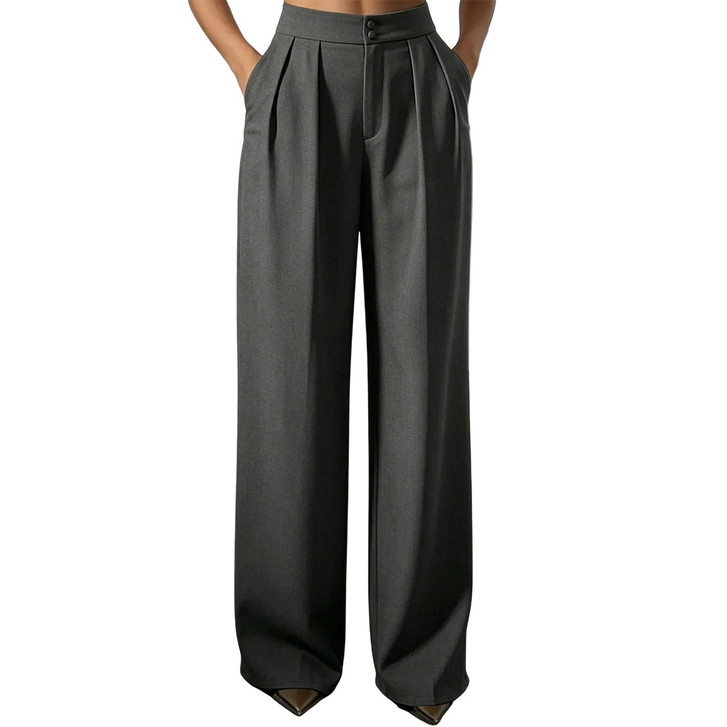 Women's High Waisted Suit Pants with Elastic Back