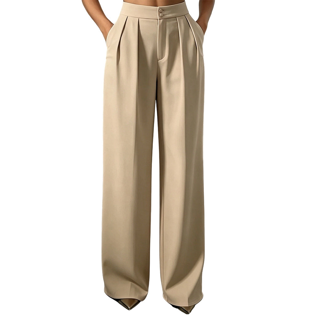 Women's High Waisted Suit Pants with Elastic Back