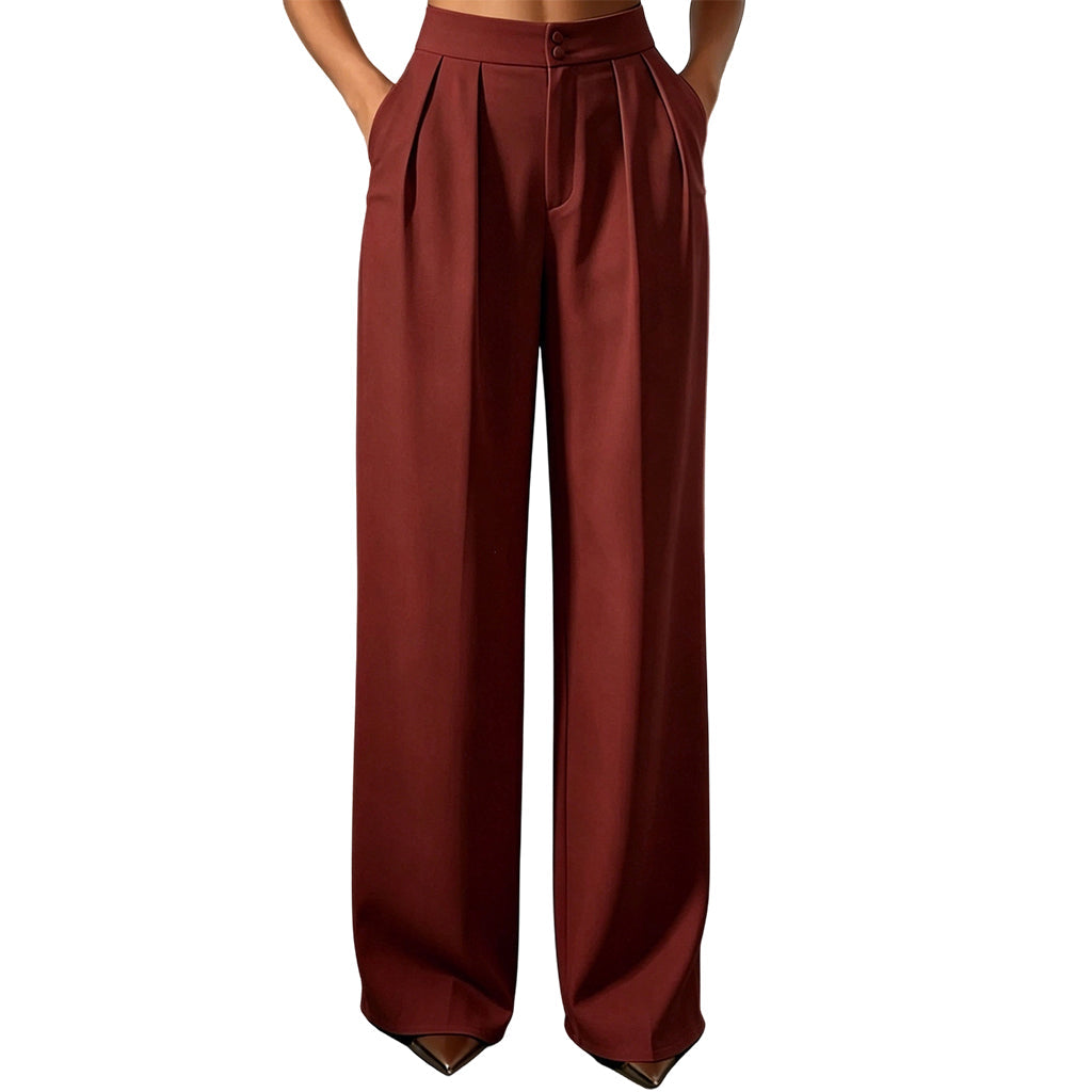 Women's High Waisted Suit Pants with Elastic Back