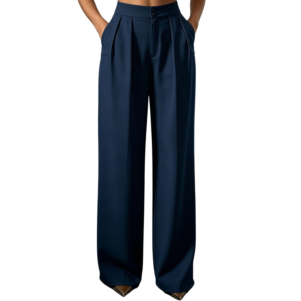 Women's High Waisted Suit Pants with Elastic Back