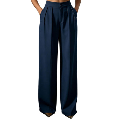 Women's High Waisted Suit Pants with Elastic Back