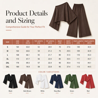 Women's Off-Shoulder Top & Wide-Leg Pants Set