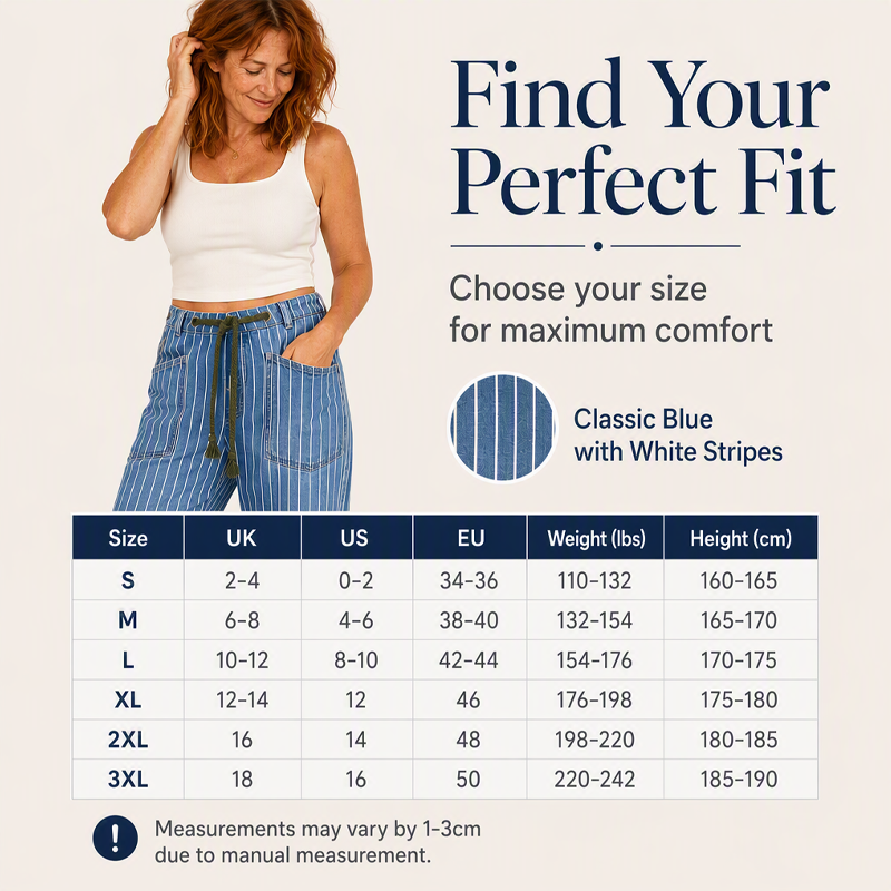 Women's Vertical Striped Stretchy Denim Pants