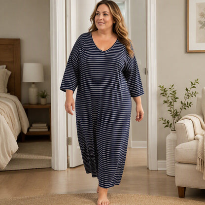 Women's Relaxed Stripe Lounge Dress