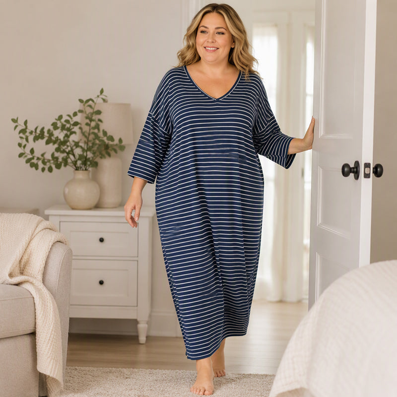 Women's Relaxed Stripe Lounge Dress