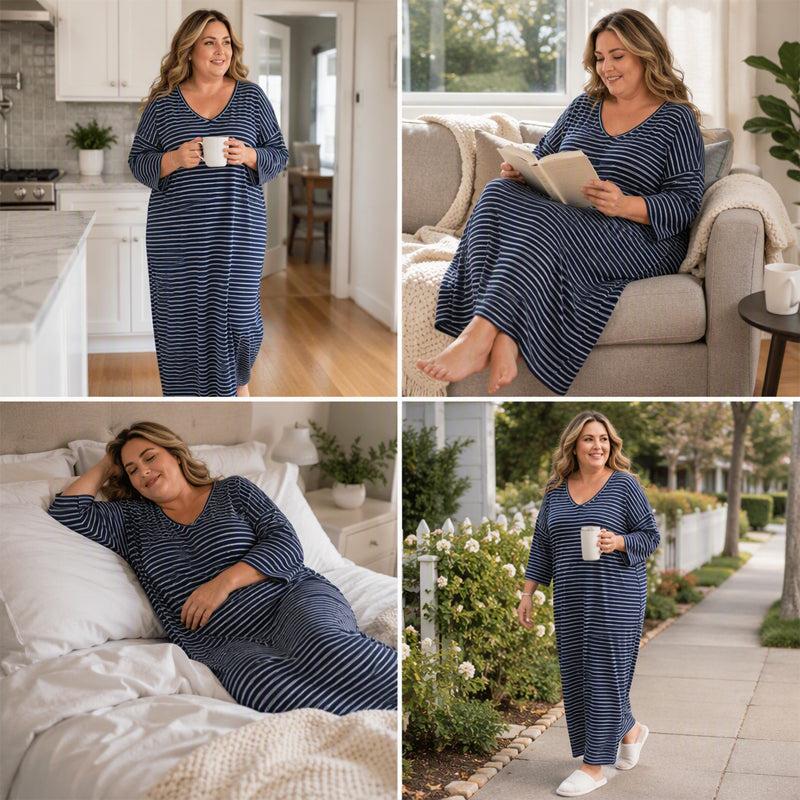 Women's Relaxed Stripe Lounge Dress