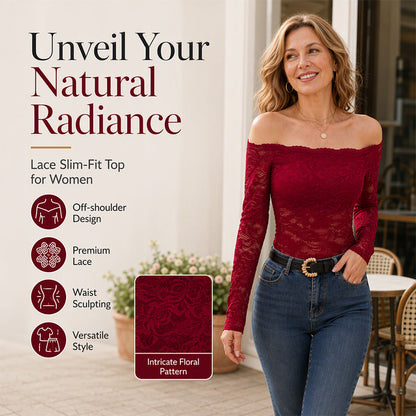 Women's Off-The-Shoulder Lace T-Shirt
