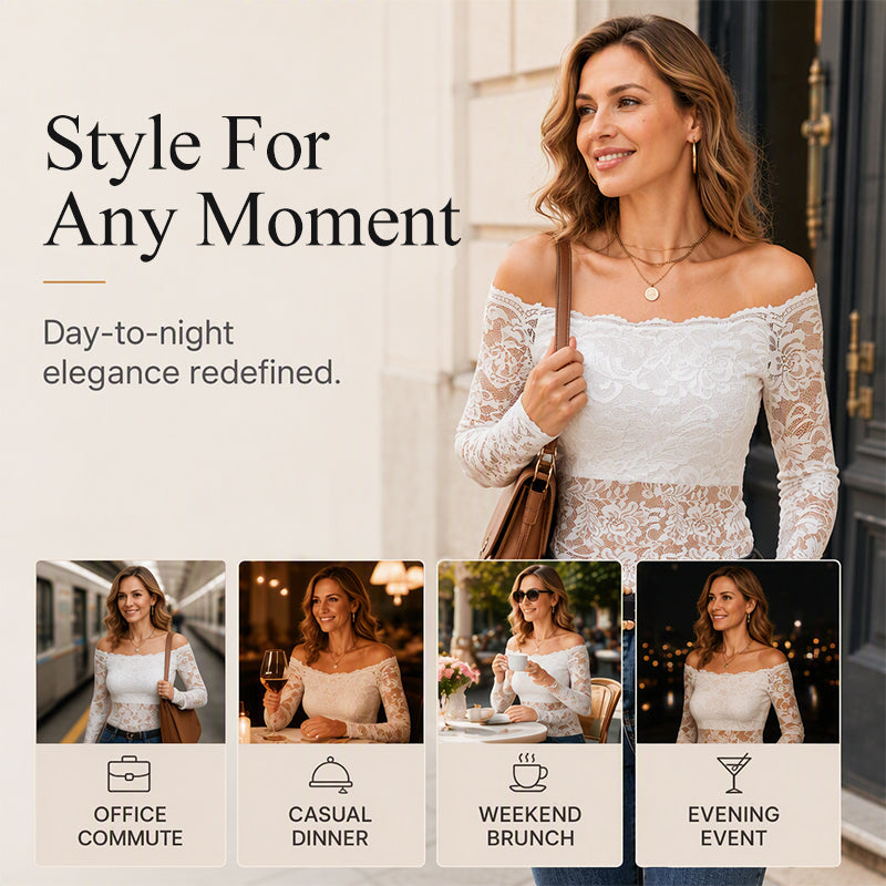 Women's Off-The-Shoulder Lace T-Shirt