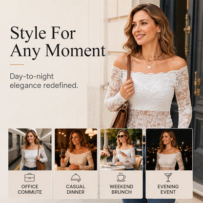 Women's Off-The-Shoulder Lace T-Shirt