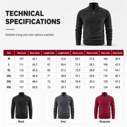 Men's Polar Fleece Stand Collar Warm Sweatshirt
