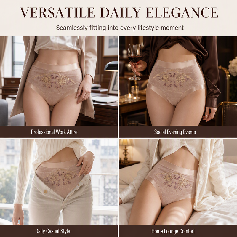 Women's High Waist Tummy Control Lace Panties