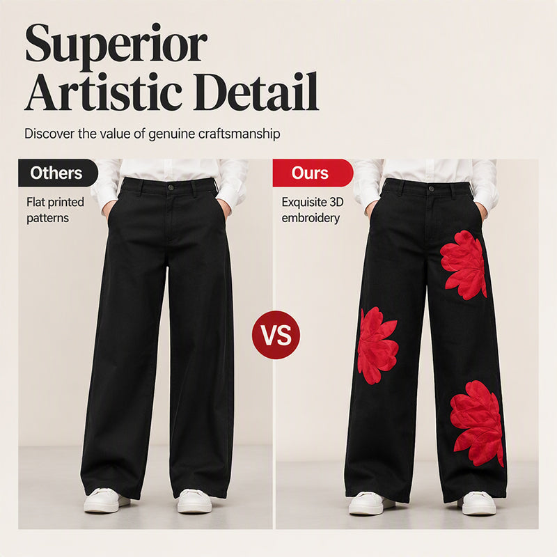 Women's Wide Leg Printed Pants