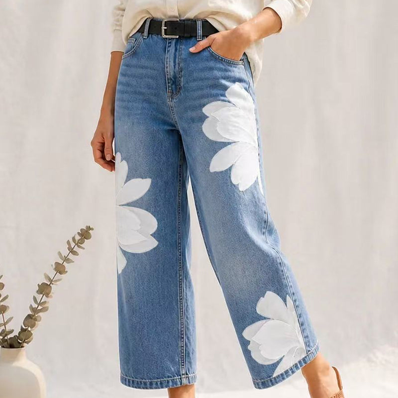 Women's Wide Leg Printed Pants