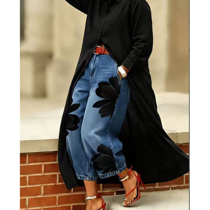 Women's Wide Leg Printed Pants