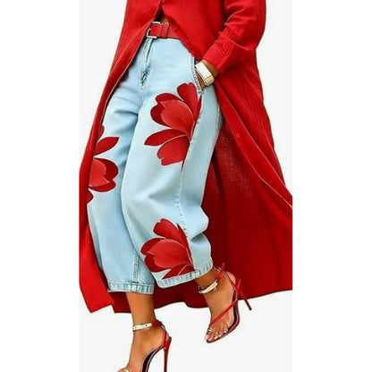 Women's Wide Leg Printed Pants