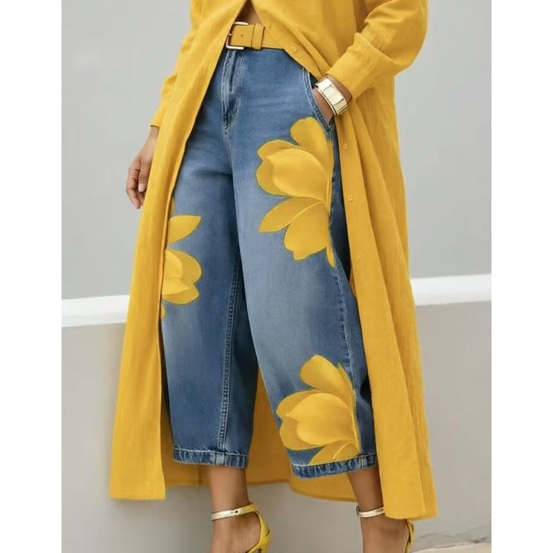 Women's Wide Leg Printed Pants