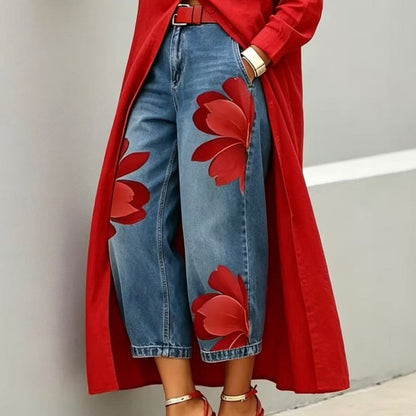 Women's Wide Leg Printed Pants