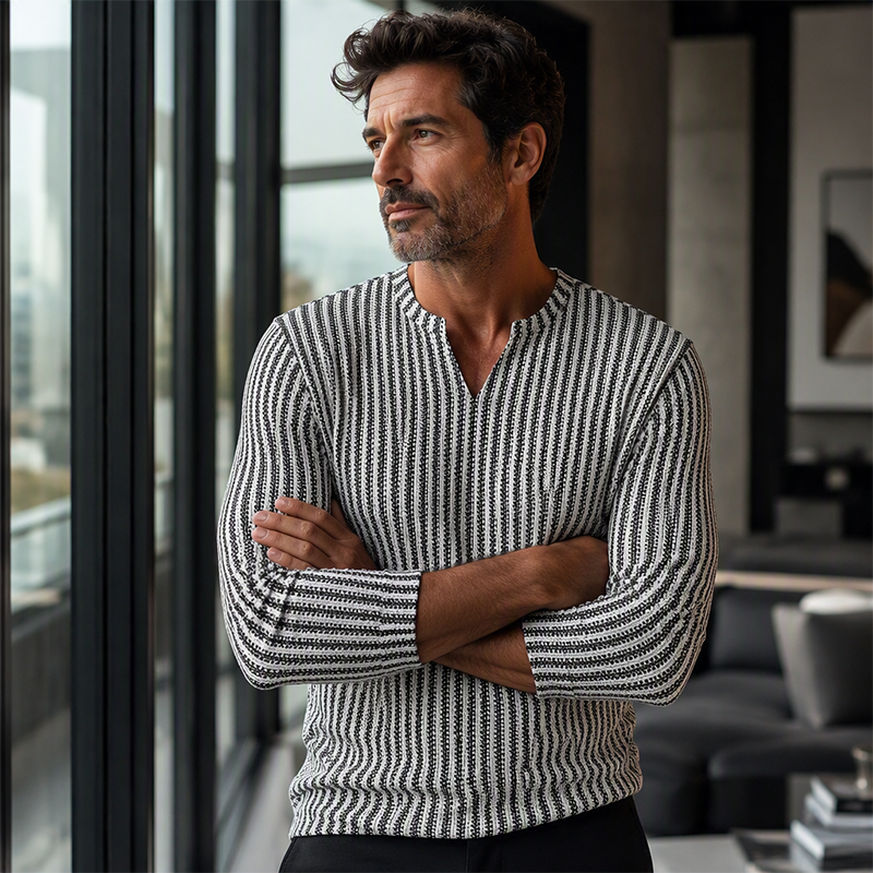 Modern Textured Knit Pullover