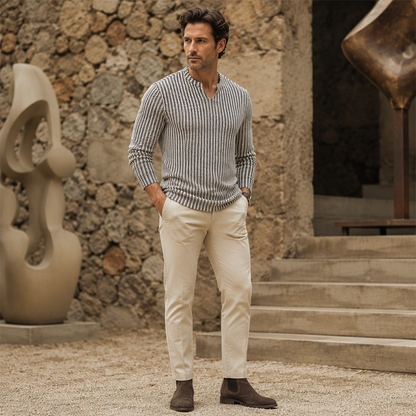 Modern Textured Knit Pullover