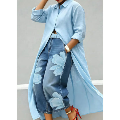 Women's Wide Leg Printed Pants