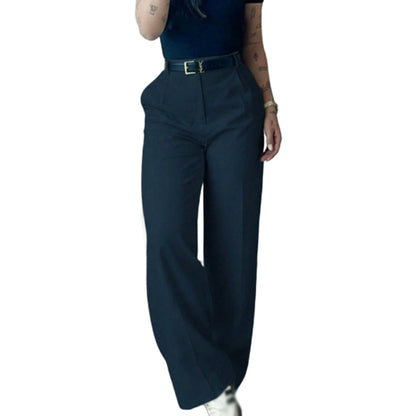 Women's Casual High-Waist Straight-Leg Pants