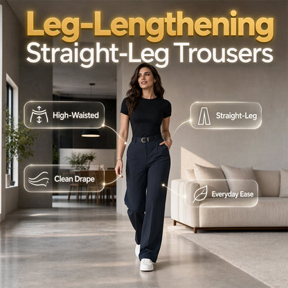 Women's Casual High-Waist Straight-Leg Pants