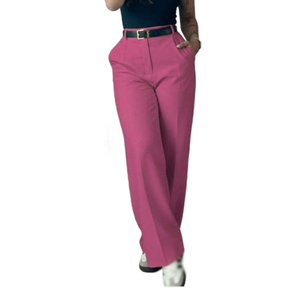 Women's Casual High-Waist Straight-Leg Pants