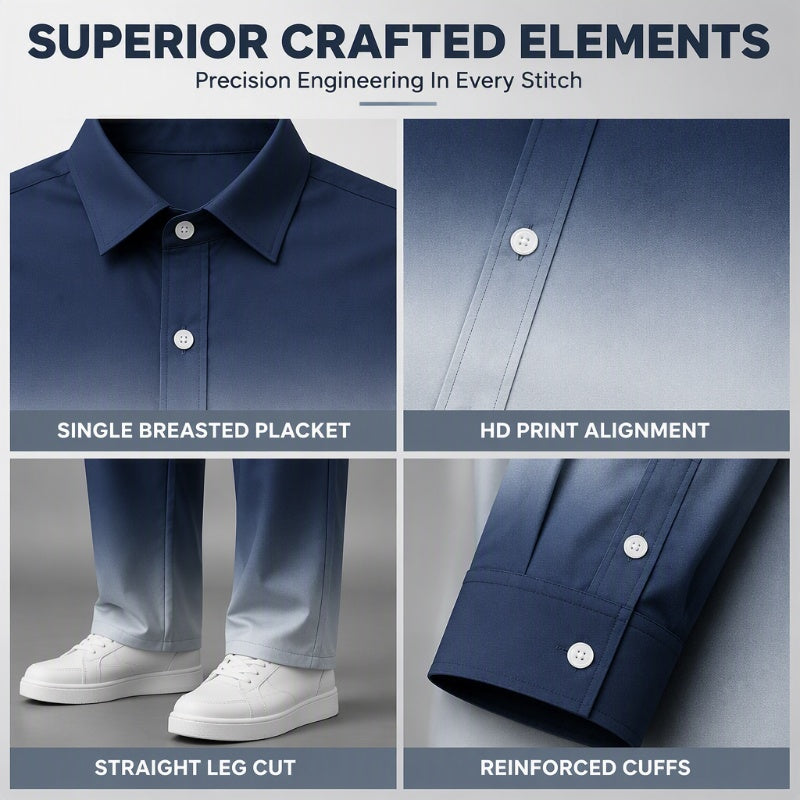 Men's Plus Size Casual Shirt and Pants Set