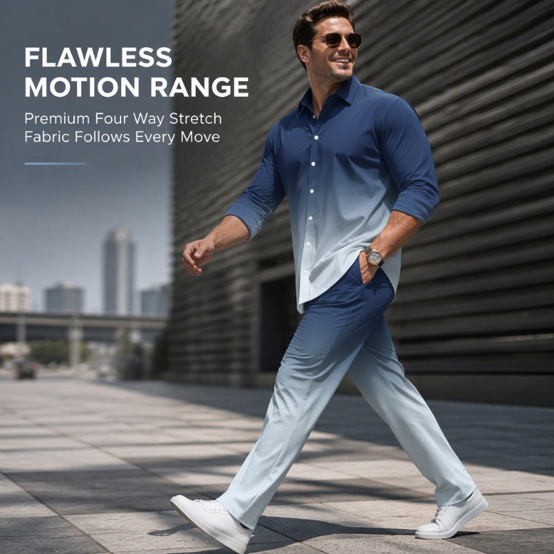 Men's Plus Size Casual Shirt and Pants Set