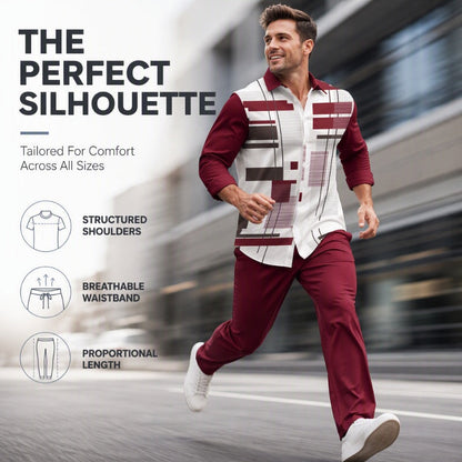 Men's Plus Size Casual Shirt and Pants Set