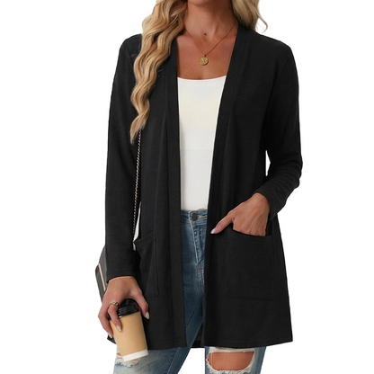 Women's Casual Open Front Cardigan with Pockets