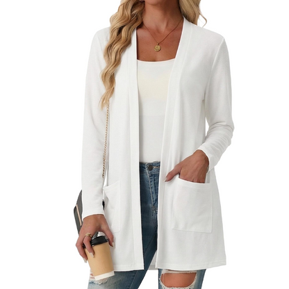 Women's Casual Open Front Cardigan with Pockets