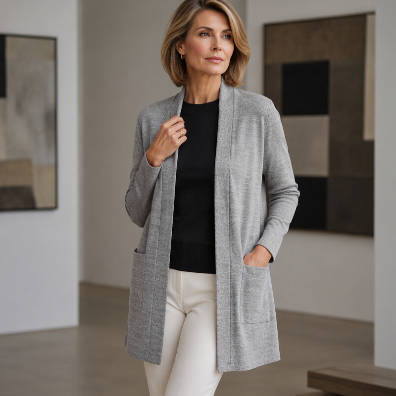 Women's Casual Open Front Cardigan with Pockets