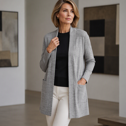 Women's Casual Open Front Cardigan with Pockets