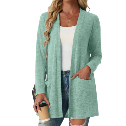 Women's Casual Open Front Cardigan with Pockets