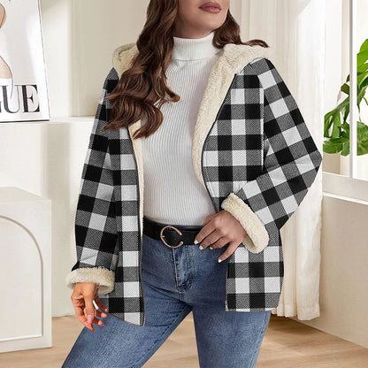 Women’s Thickened Zip Up Hooded Jacket