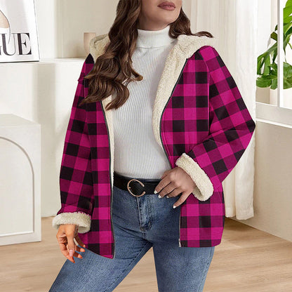 Women’s Thickened Zip Up Hooded Jacket