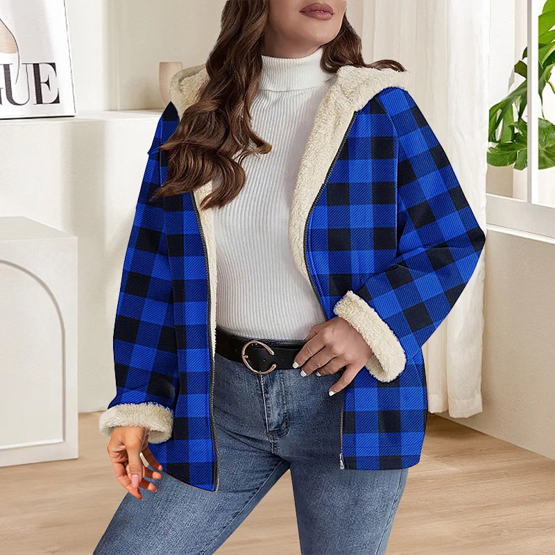 Women’s Thickened Zip Up Hooded Jacket