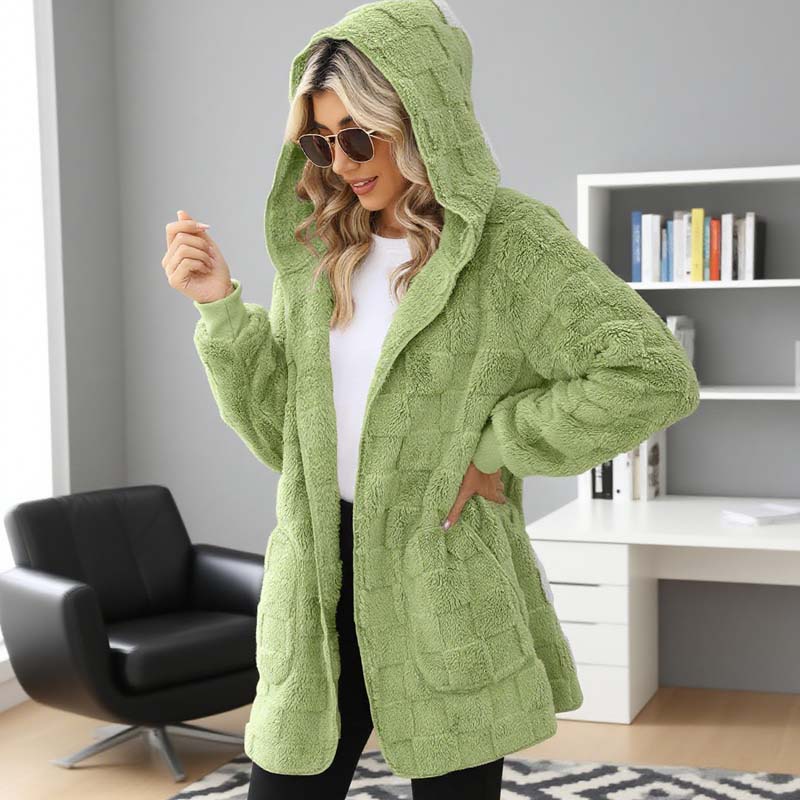Checkered Fuzzy Cardigan