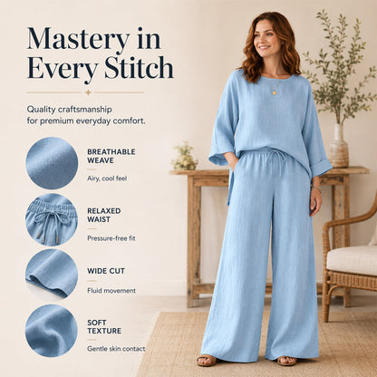 Women's Casual Linen Blend 2-Piece Set