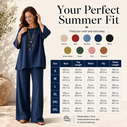 Women's Casual Linen Blend 2-Piece Set