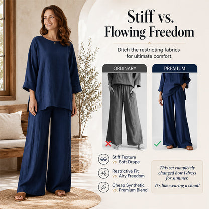 Women's Casual Linen Blend 2-Piece Set